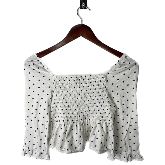 AMERICAN EAGLE SMOCKED POLKA DOT TOP C4 D30 - Picture 2 of 4